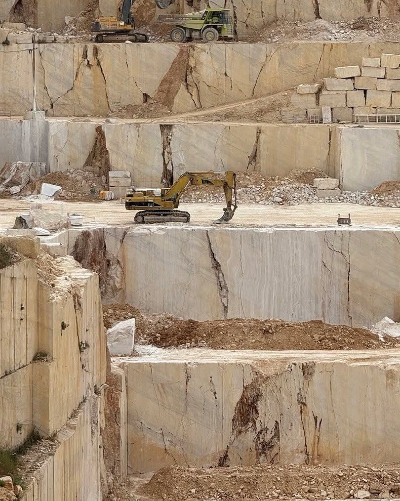 Divya Stones factory floor with finished slabs