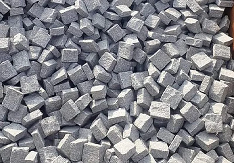 Light Grey-Black Cobble slab