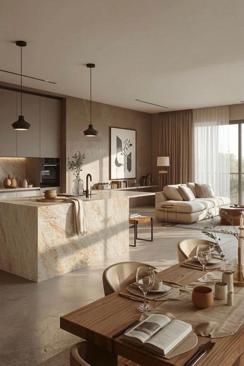Ivory Brown kitchen island