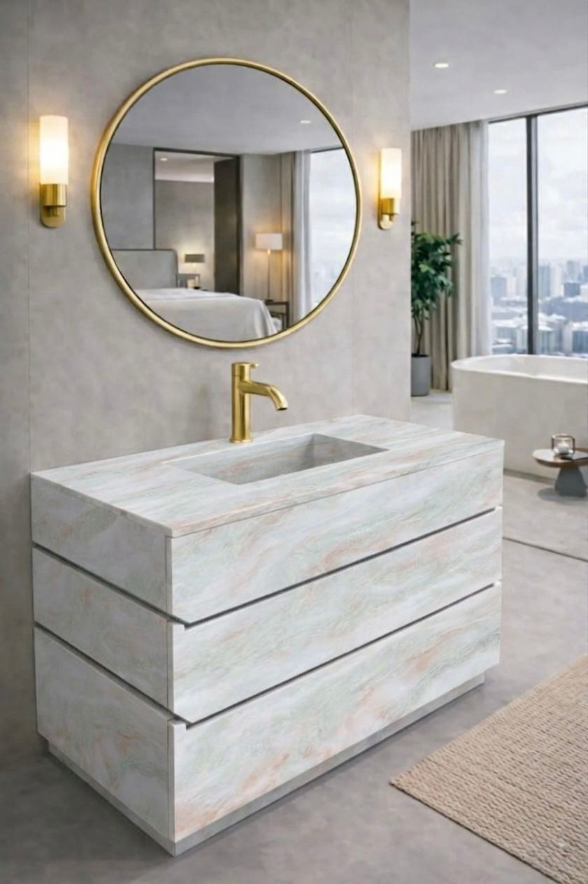 Onyx Pink master vanity